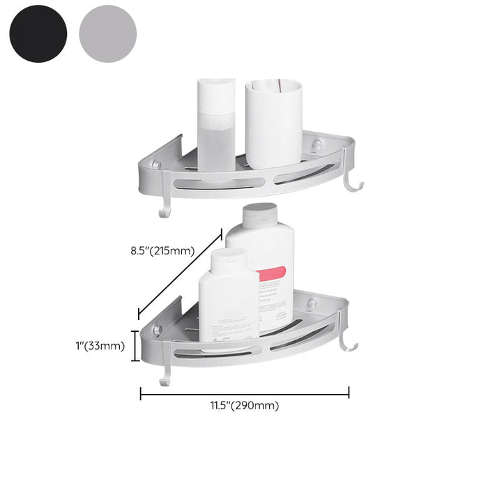 BowLift | Modern Aluminum Bathroom Accessory Set Black/ Silver Bathroom Shelf