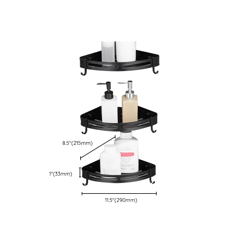 BowLift | Modern Aluminum Bathroom Accessory Set Black/ Silver Bathroom Shelf