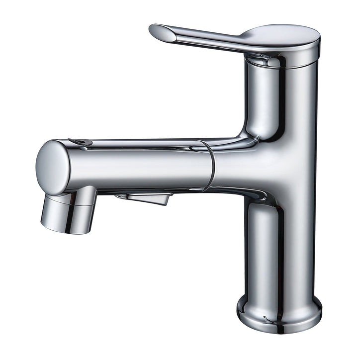 BowLift | Modern Sink Faucet Copper Single Handle Low Arc Pull-Out Sink Faucet