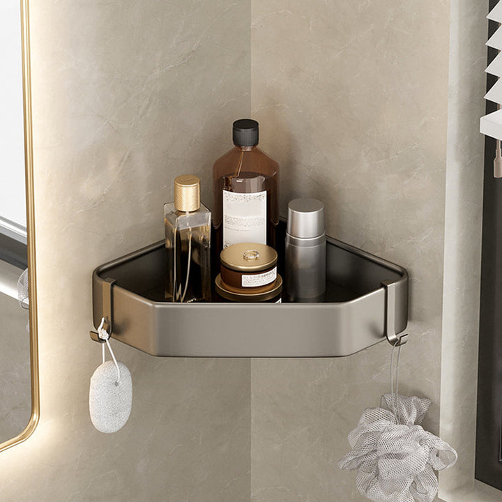 BowLift | Contemporary Aluminum Bathroom Accessory Set Gray Bath Shelf