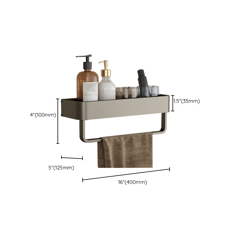 BowLift | Contemporary Aluminum Bathroom Accessory Set Gray Bath Shelf