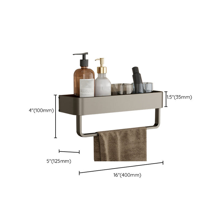 BowLift | Contemporary Aluminum Bathroom Accessory Set Gray Bath Shelf