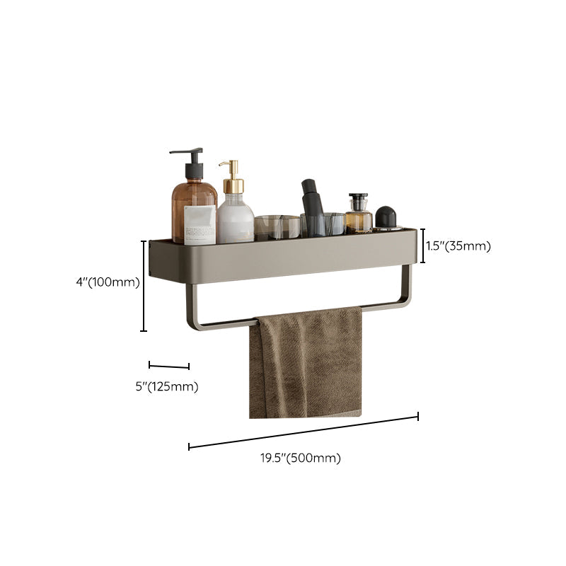 BowLift | Contemporary Aluminum Bathroom Accessory Set Gray Bath Shelf
