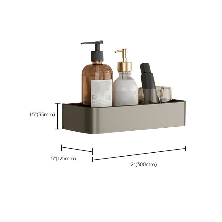 BowLift | Contemporary Aluminum Bathroom Accessory Set Gray Bath Shelf