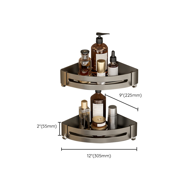 BowLift | Contemporary Aluminum Bathroom Accessory Set Gray Bath Shelf