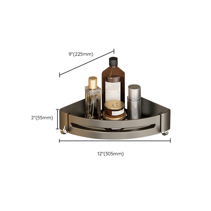 BowLift | Contemporary Aluminum Bathroom Accessory Set Gray Bath Shelf