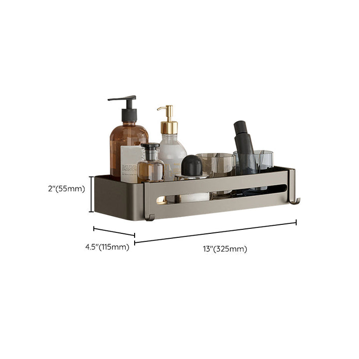 BowLift | Contemporary Aluminum Bathroom Accessory Set Gray Bath Shelf