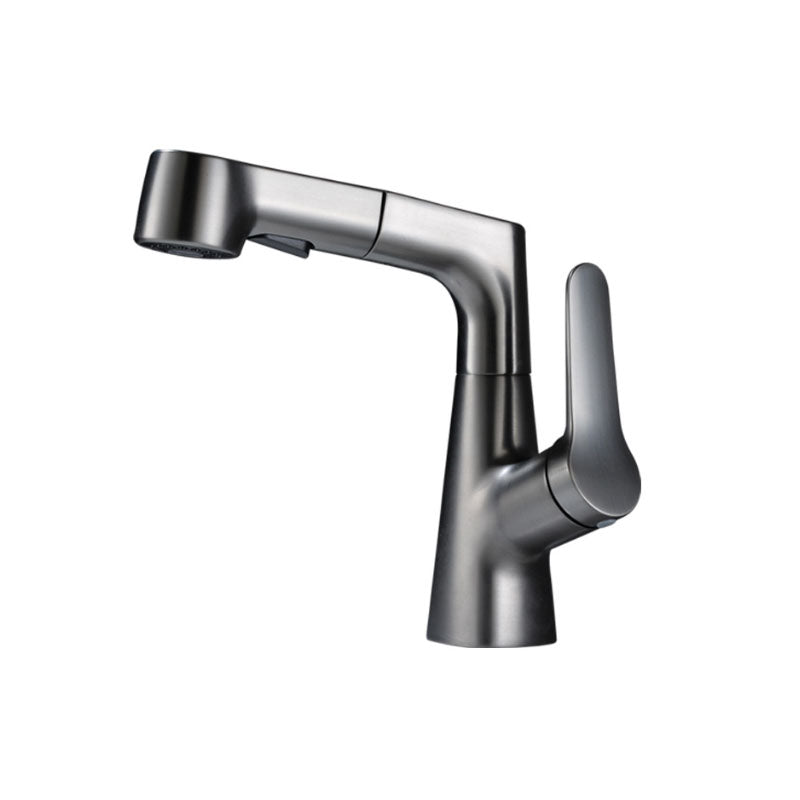 BowLift | Modern Sink Faucet Copper Single Handle Low Arc Pull-Out Sink Faucet