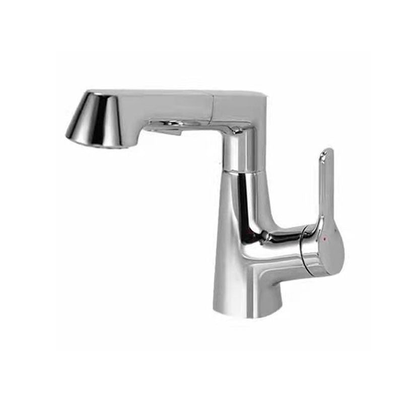 BowLift | Modern Sink Faucet Copper Single Handle Low Arc Pull-Out Sink Faucet