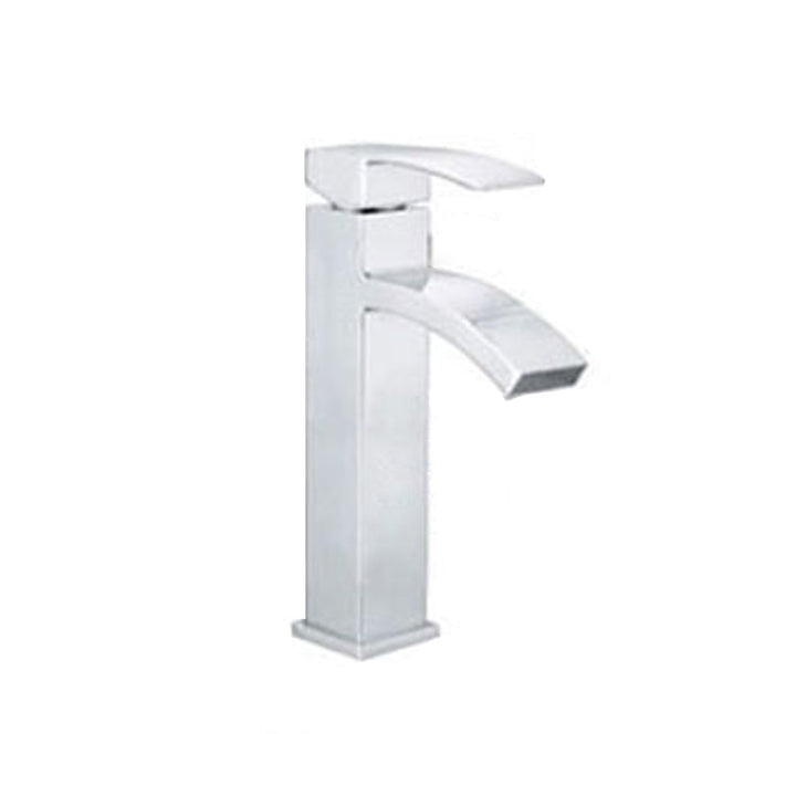 BowLift | Cubic Chrome Bathroom Faucet Low Arc Single Lever Basin Faucet