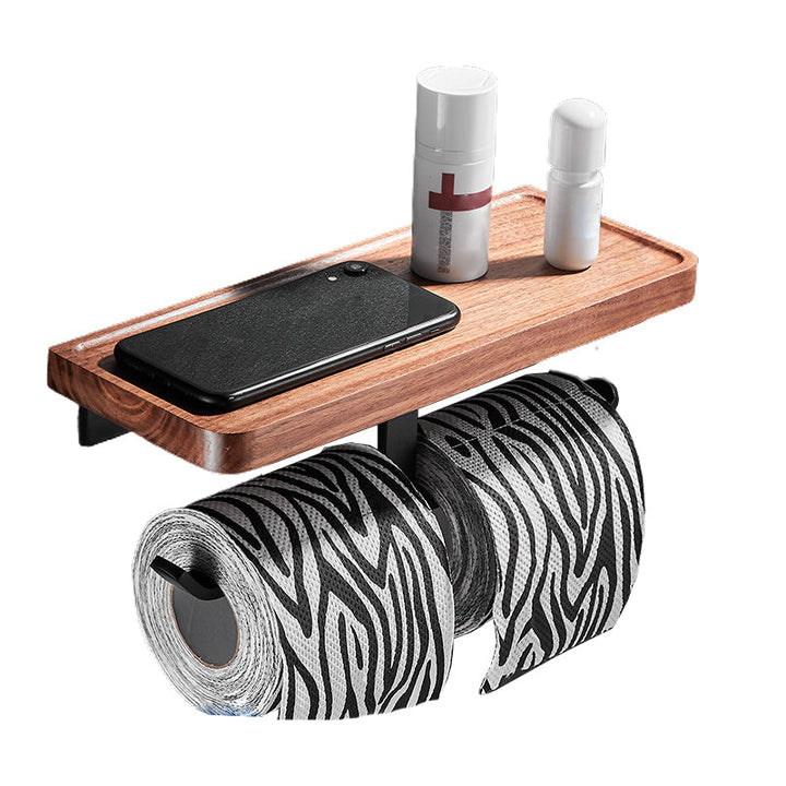 BowLift | Wood & Aluminum Bathroom Set Brown Bathroom Accessory Set