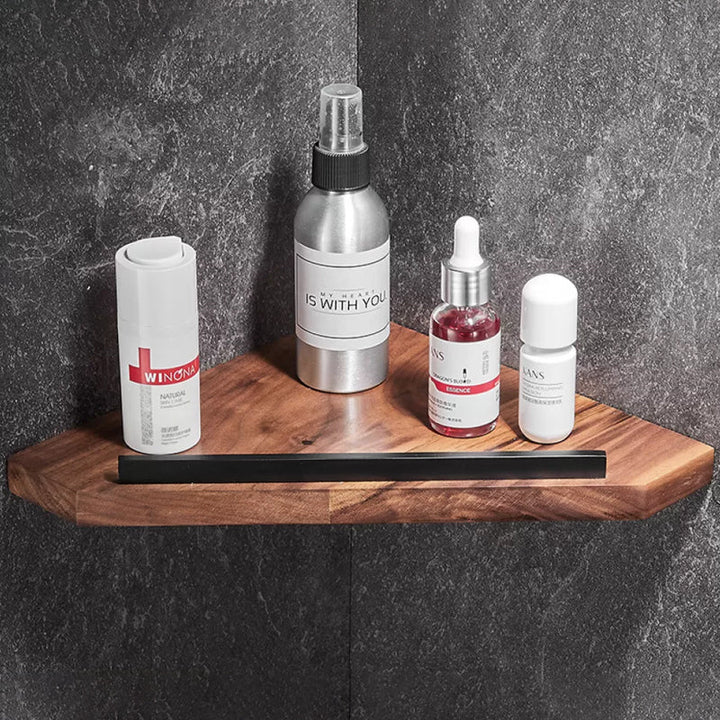BowLift | Wood & Aluminum Bathroom Set Brown Bathroom Accessory Set