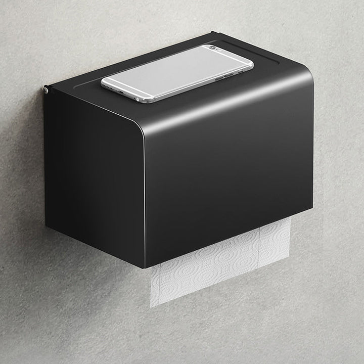 BowLift | Contemporary bathroom accessory set with black finish and bath shelf/towel bar