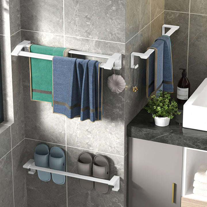 BowLift | Modern White Bathroom Hardware Set Towel Rack Bath Shelf Bathroom Hardware Set