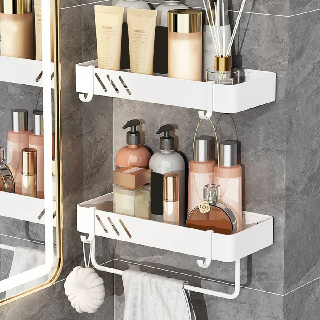 BowLift | Modern White Bathroom Hardware Set Towel Rack Bath Shelf Bathroom Hardware Set