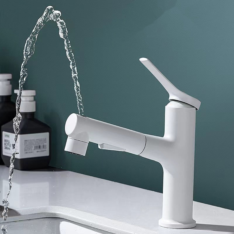 BowLift | Round contemporary bathroom faucet with lever handle and single hole installation