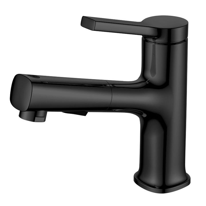 BowLift | Round contemporary bathroom faucet with lever handle and single hole installation
