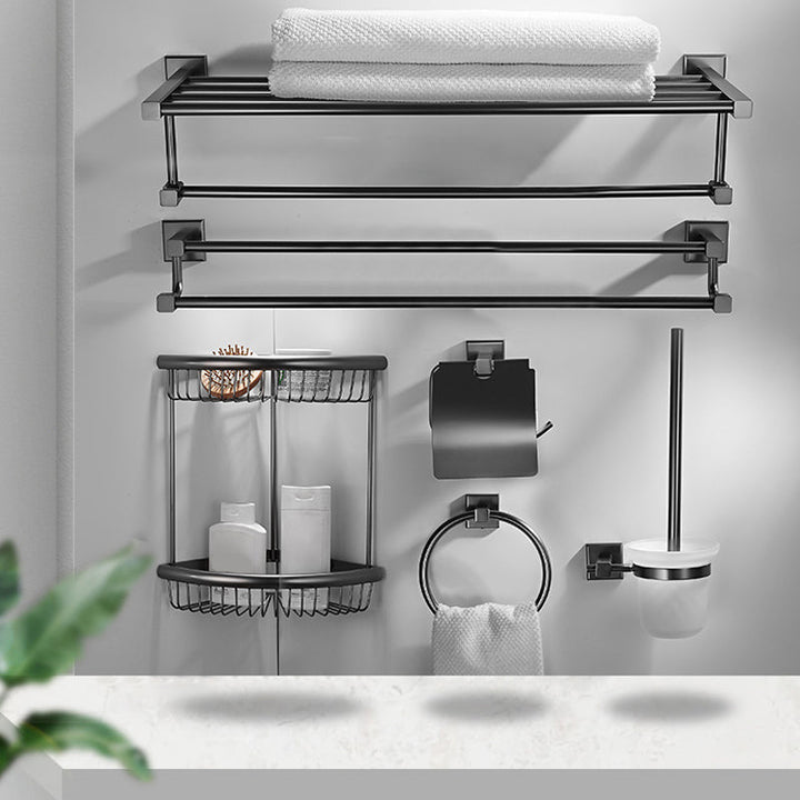 BowLift | Traditional Brass Bathroom Accessory Set Gray Bathroom Accessory Set