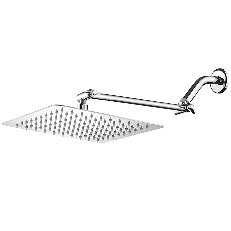 BowLift | Contemporary Shower Combo Fixed Shower Head Stainless Steel Wall Mount Square Shower Head