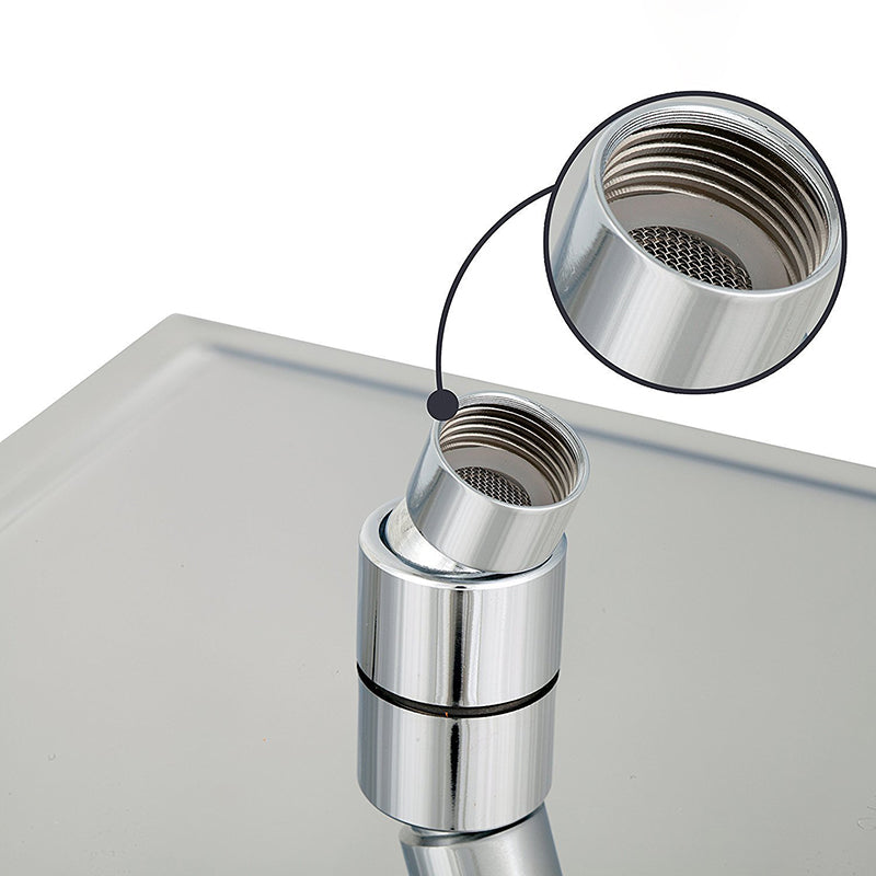 BowLift | Contemporary Shower Combo Fixed Shower Head Stainless Steel Wall Mount Square Shower Head