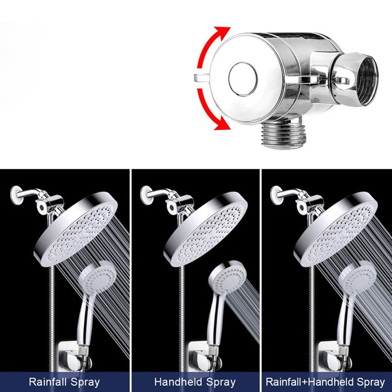 BowLift | Contemporary Shower Combination Double Shower Head Chrome Wall Mounted Round Shower Head