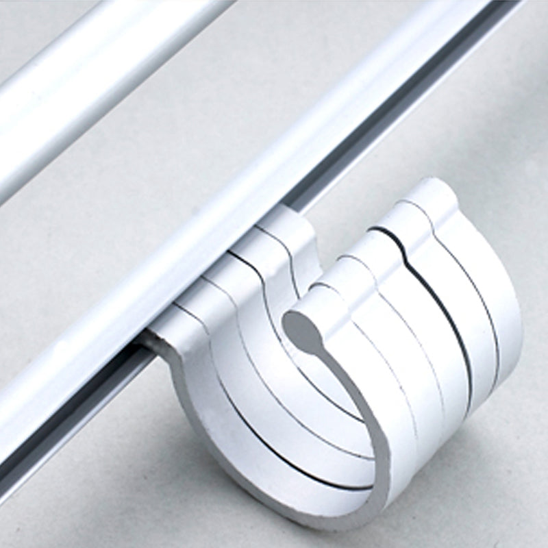 BowLift | Silver Modern Bathroom Accessory Set with Bath Shelf/Towel Rack & Bathrobe Hook