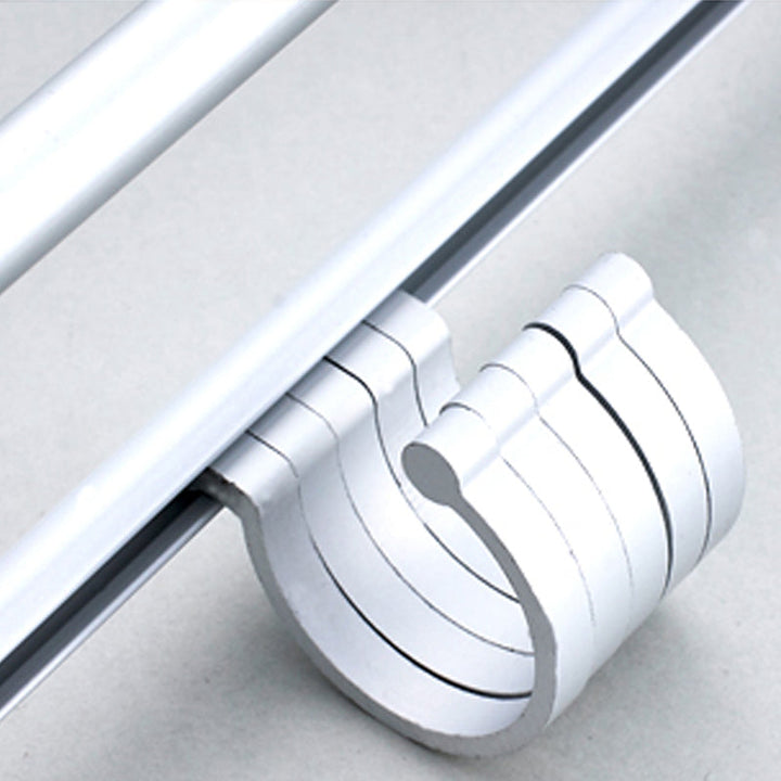 BowLift | Silver Modern Bathroom Accessory Set with Bath Shelf/Towel Rack & Bathrobe Hook