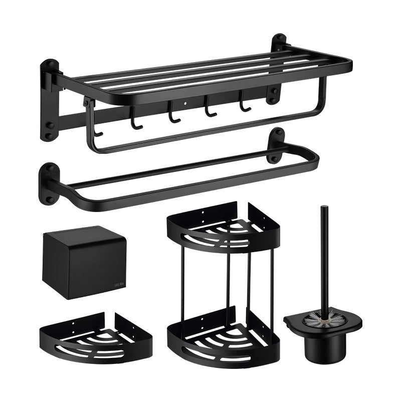 BowLift | Modern Bathroom Accessory Set Bath Shelf Towel Holder Matte Black Bath Hardware Set