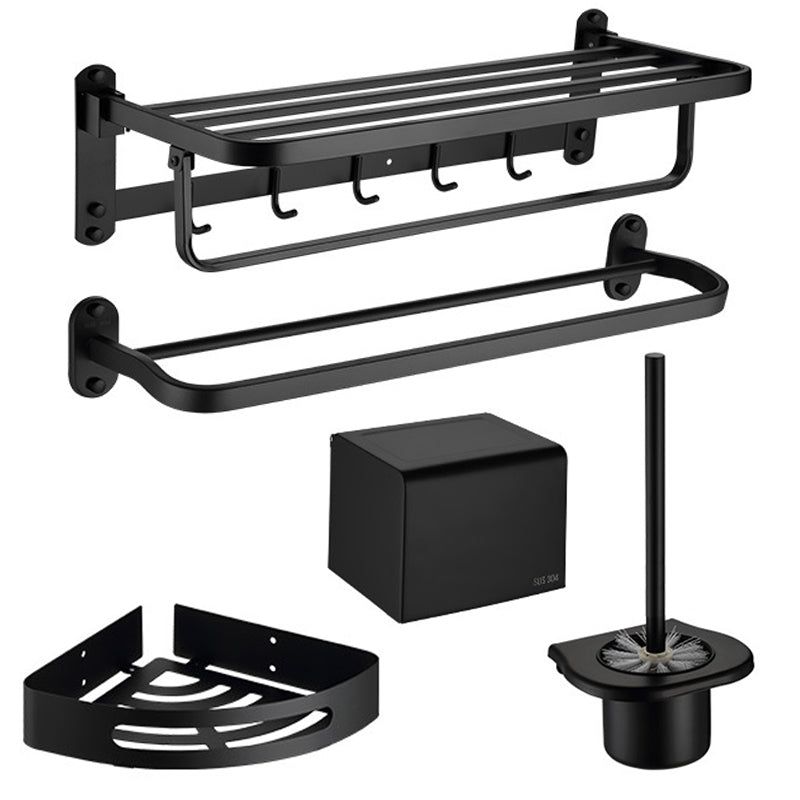 BowLift | Modern Bathroom Accessory Set Bath Shelf Towel Holder Matte Black Bath Hardware Set