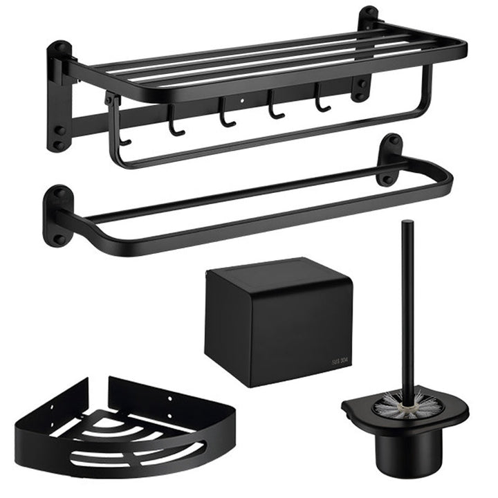 BowLift | Modern Bathroom Accessory Set Bath Shelf Towel Holder Matte Black Bath Hardware Set