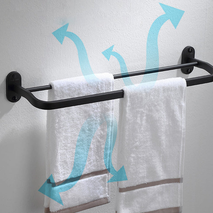 BowLift | Modern Bathroom Accessory Set Bath Shelf Towel Holder Matte Black Bath Hardware Set