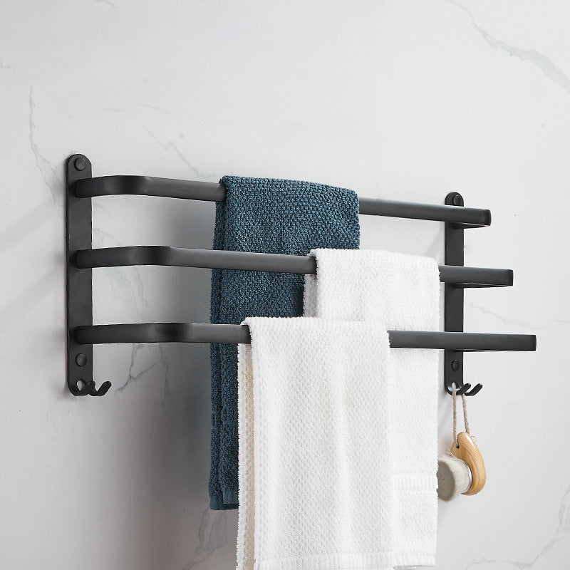 BowLift | Modern black aluminum bathroom accessory set towel bar bathroom fittings