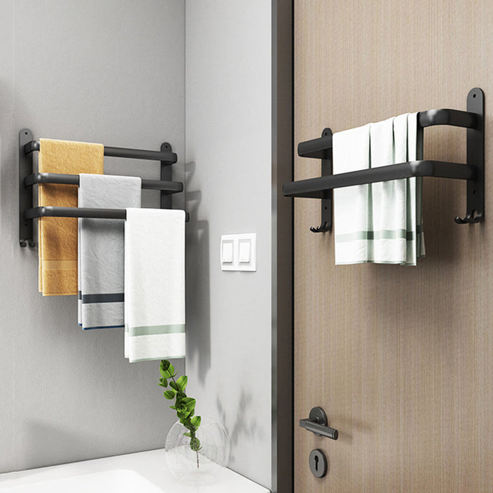 BowLift | Modern black aluminum bathroom accessory set towel bar bathroom fittings