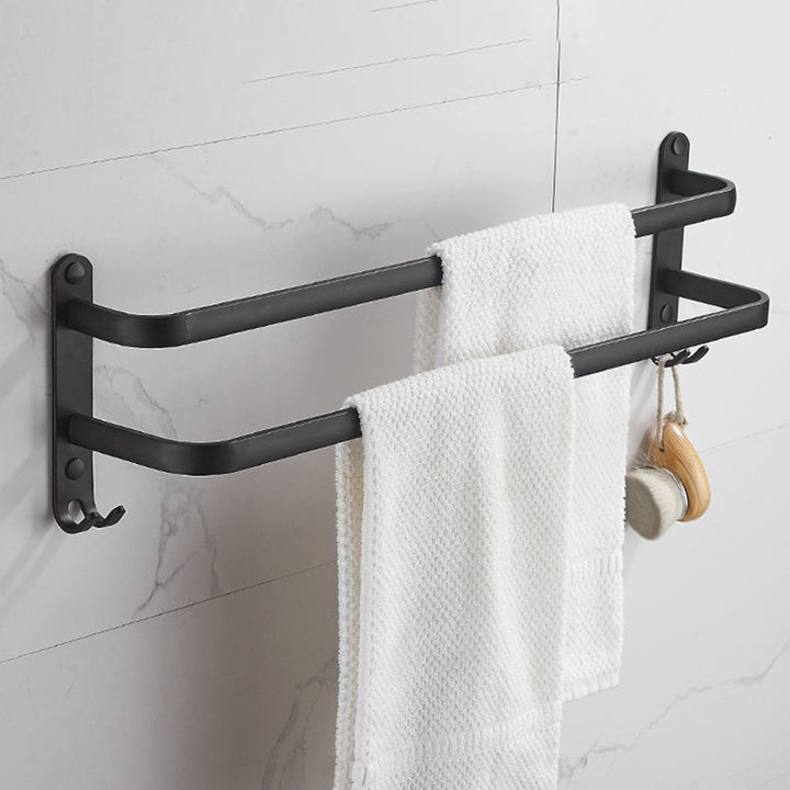 BowLift | Modern black aluminum bathroom accessory set towel bar bathroom fittings