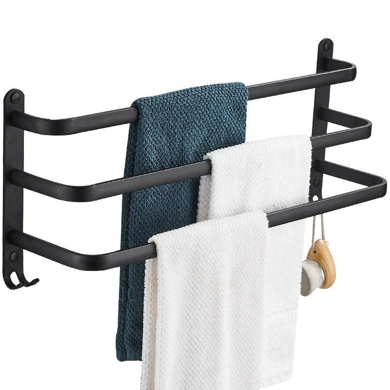 BowLift | Modern black aluminum bathroom accessory set towel bar bathroom fittings
