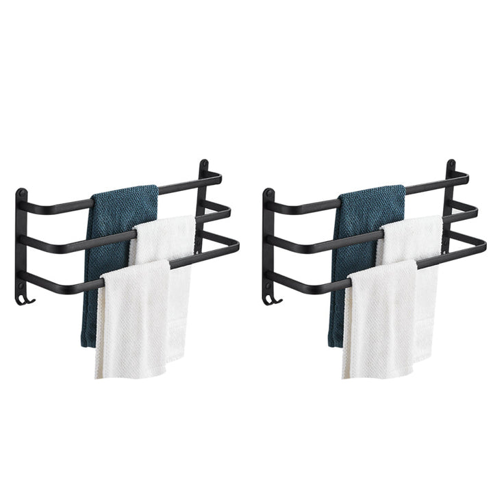 BowLift | Modern black aluminum bathroom accessory set towel bar bathroom fittings