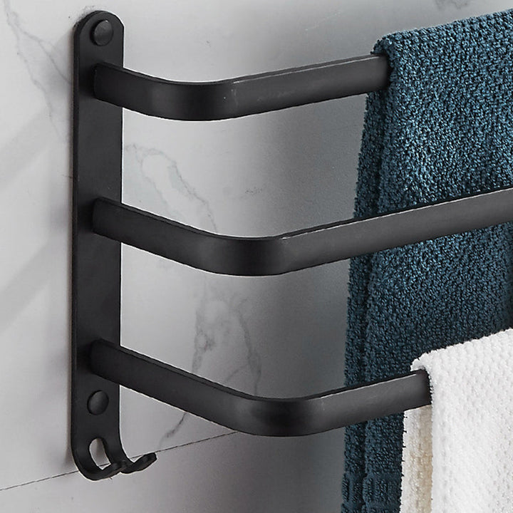 BowLift | Modern black aluminum bathroom accessory set towel bar bathroom fittings