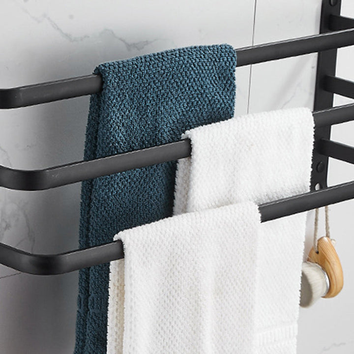 BowLift | Modern black aluminum bathroom accessory set towel bar bathroom fittings