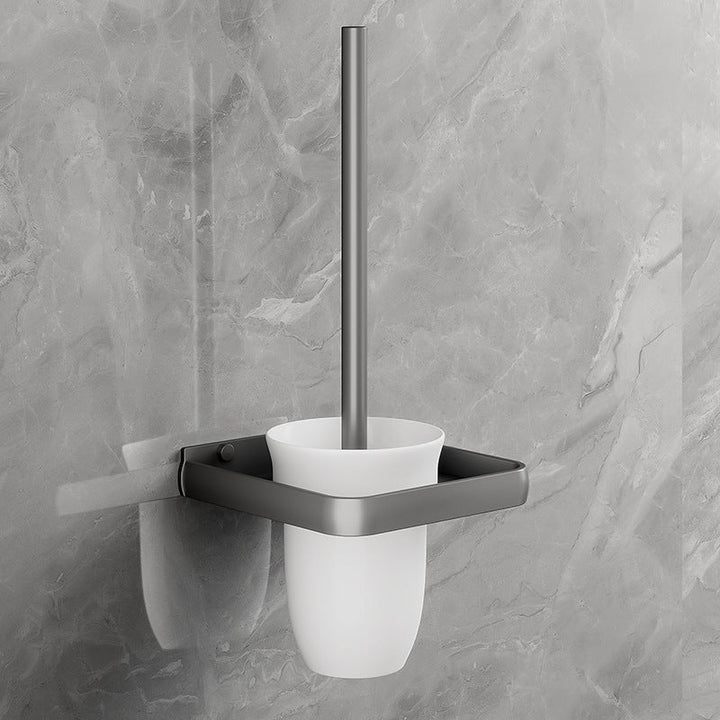 BowLift | Contemporary Bathroom Accessory Set Gray Aluminum Bathroom Shelf/Towel Rack/Bathtub Hook