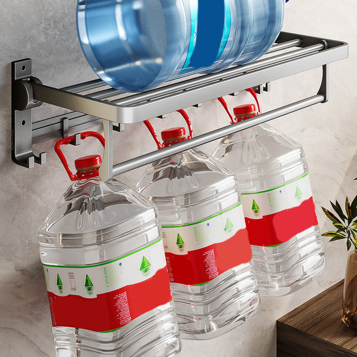 BowLift | Gray Aluminum Bathroom Accessory Set Contemporary Bathroom Shelf