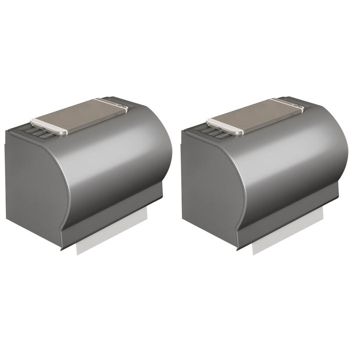 BowLift | Gray Aluminum Bathroom Accessory Set Contemporary Bathroom Shelf