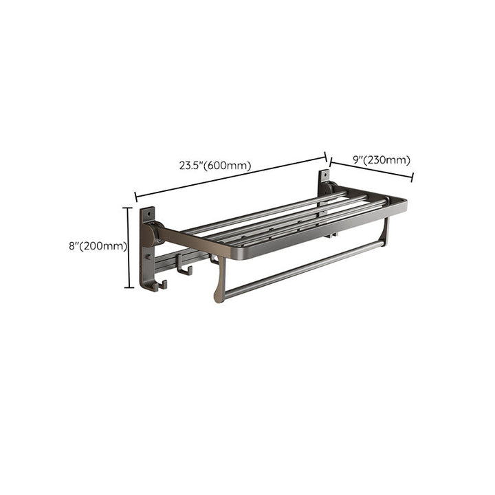 BowLift | Gray Aluminum Bathroom Accessory Set Contemporary Bathroom Shelf