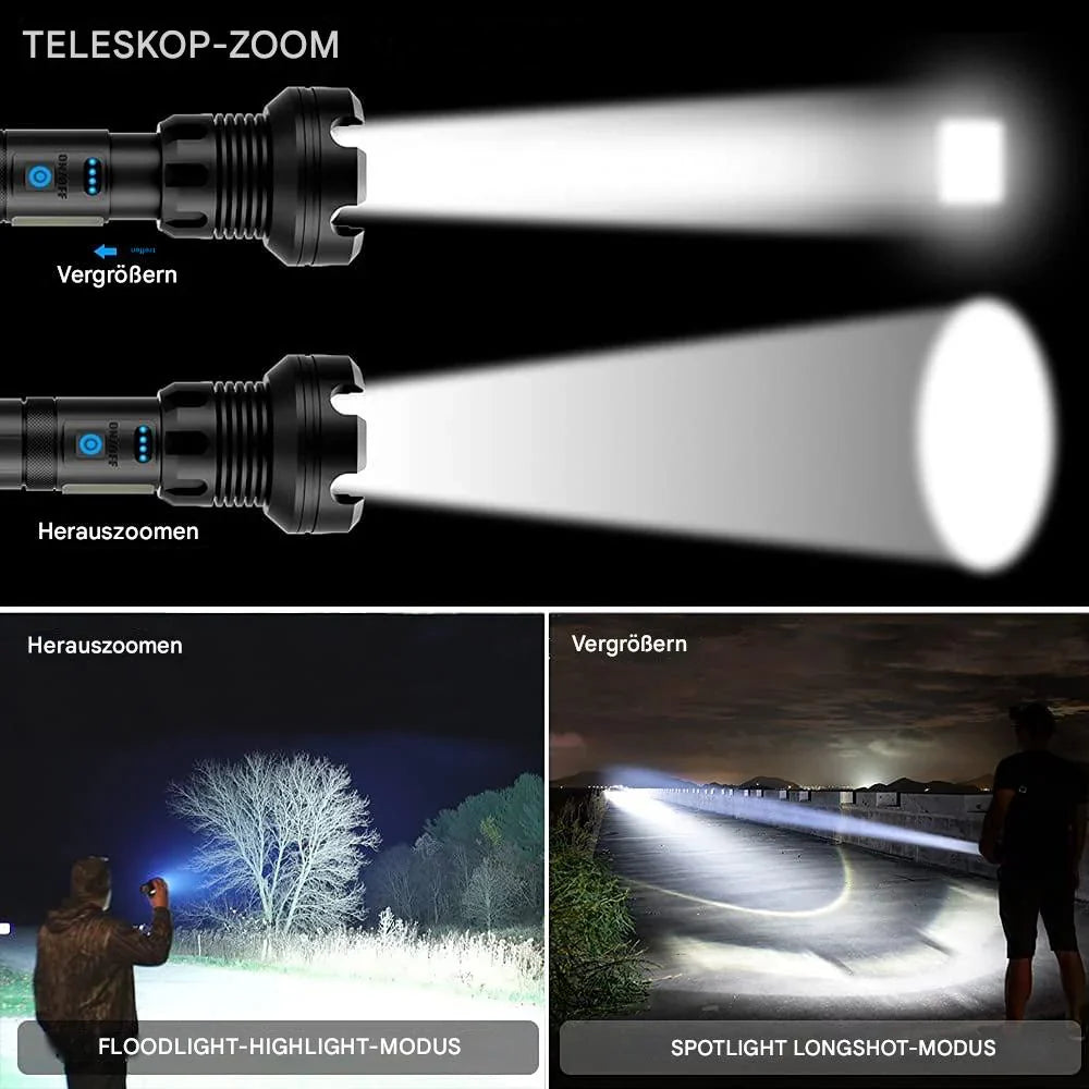 BowLift | Tactical Flashlight – LED Flashlight with Zoom & Power Bank Function