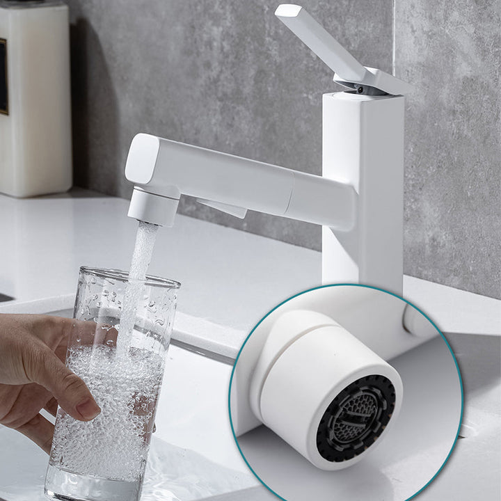 BowLift | Lever Handle Faucet Pull-Out Basin Faucet with Swivel Spout