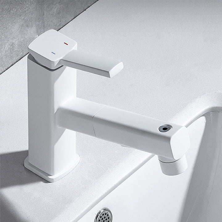BowLift | Lever Handle Faucet Pull-Out Basin Faucet with Swivel Spout