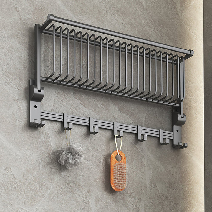 BowLift | Modern gray aluminum bathroom accessory set