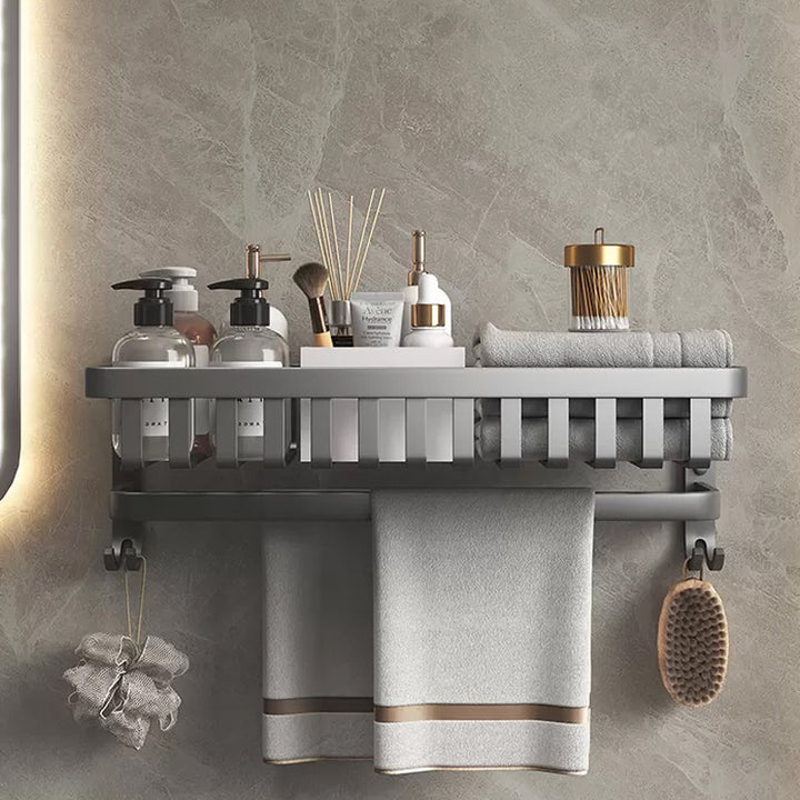 BowLift | Modern gray aluminum bathroom accessory set