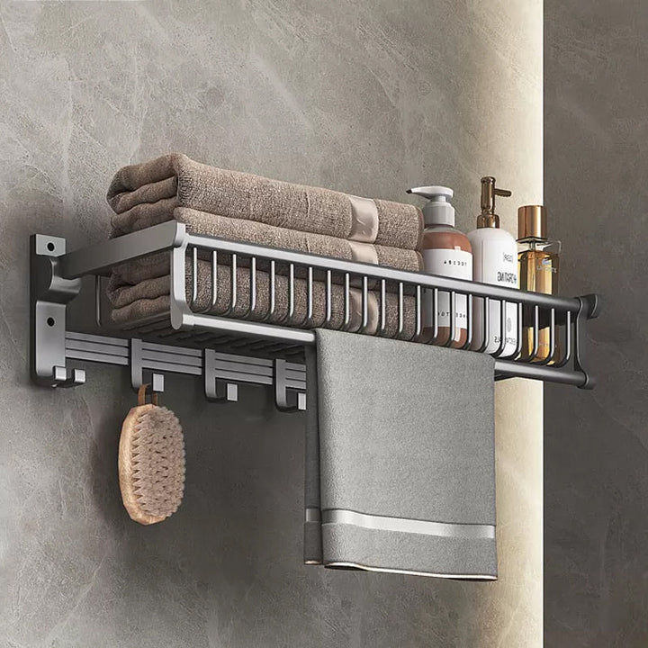 BowLift | Modern gray aluminum bathroom accessory set