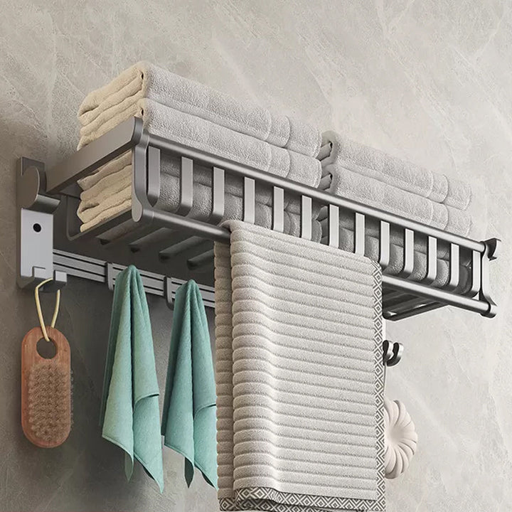 BowLift | Modern gray aluminum bathroom accessory set