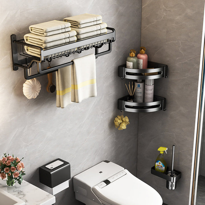 BowLift | Matt Black 2-piece modern bathroom accessories as a single item or as a set with bath shelf